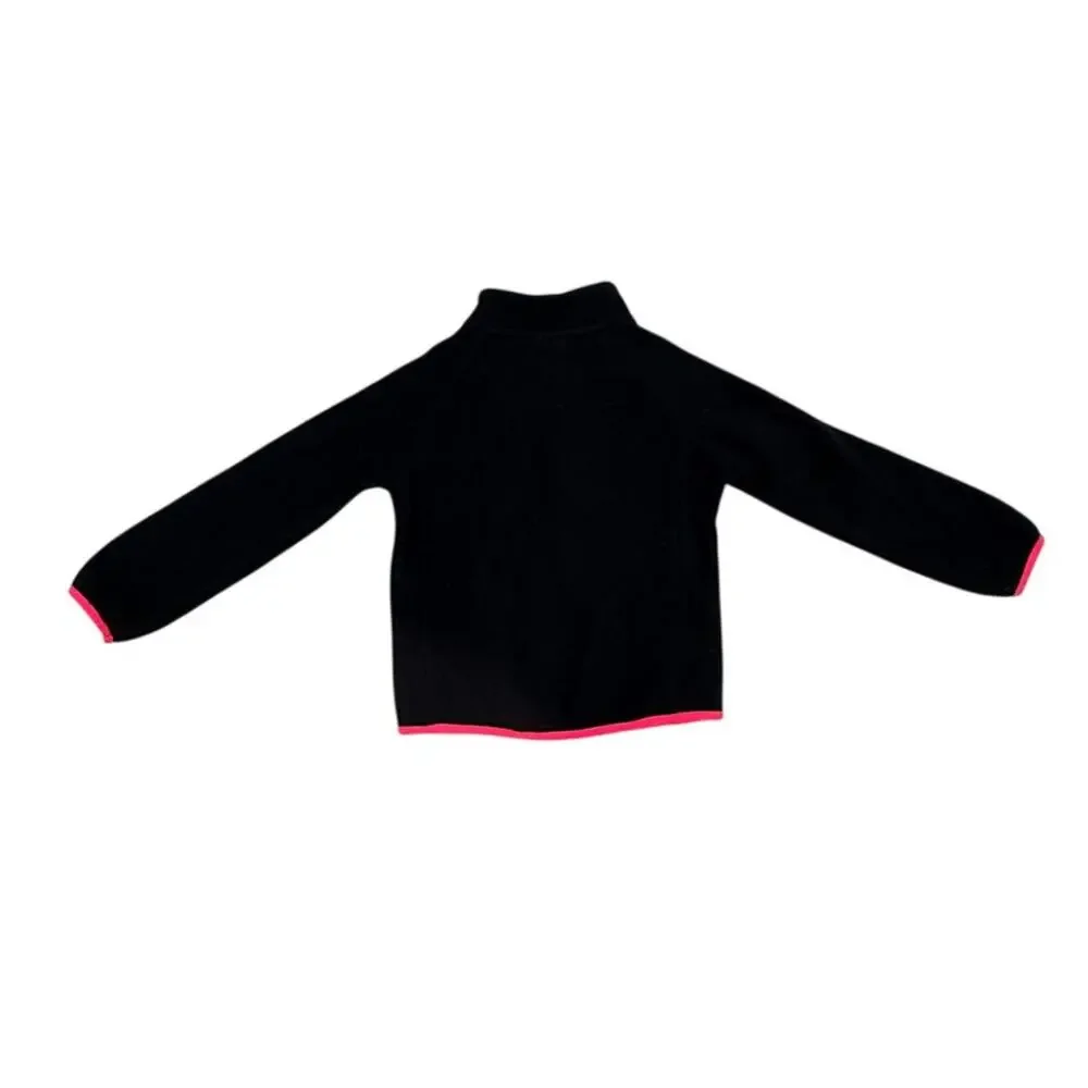 Nike Toddler Girl 4T Full Zip Fleece Jacket Black Hot Pink Hooded